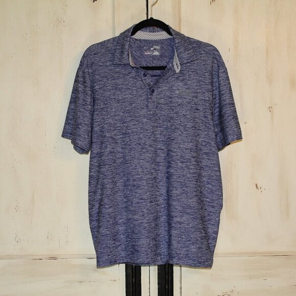 Under Armour Other - Under Armour Men's HeatGear Loose Fit blue/gray heathered Polo shirt size M‎